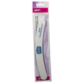 RONNEY - Pilnik do paznokci biały NAILFILE BANANA (80/80) 1 szt. RN 254 jest-ponad0szt,zmieniam-na0:2021-04-05
